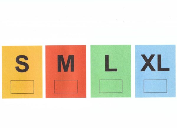Color Size Tag 1.2" x 1.57" With Label Box for Pricing
